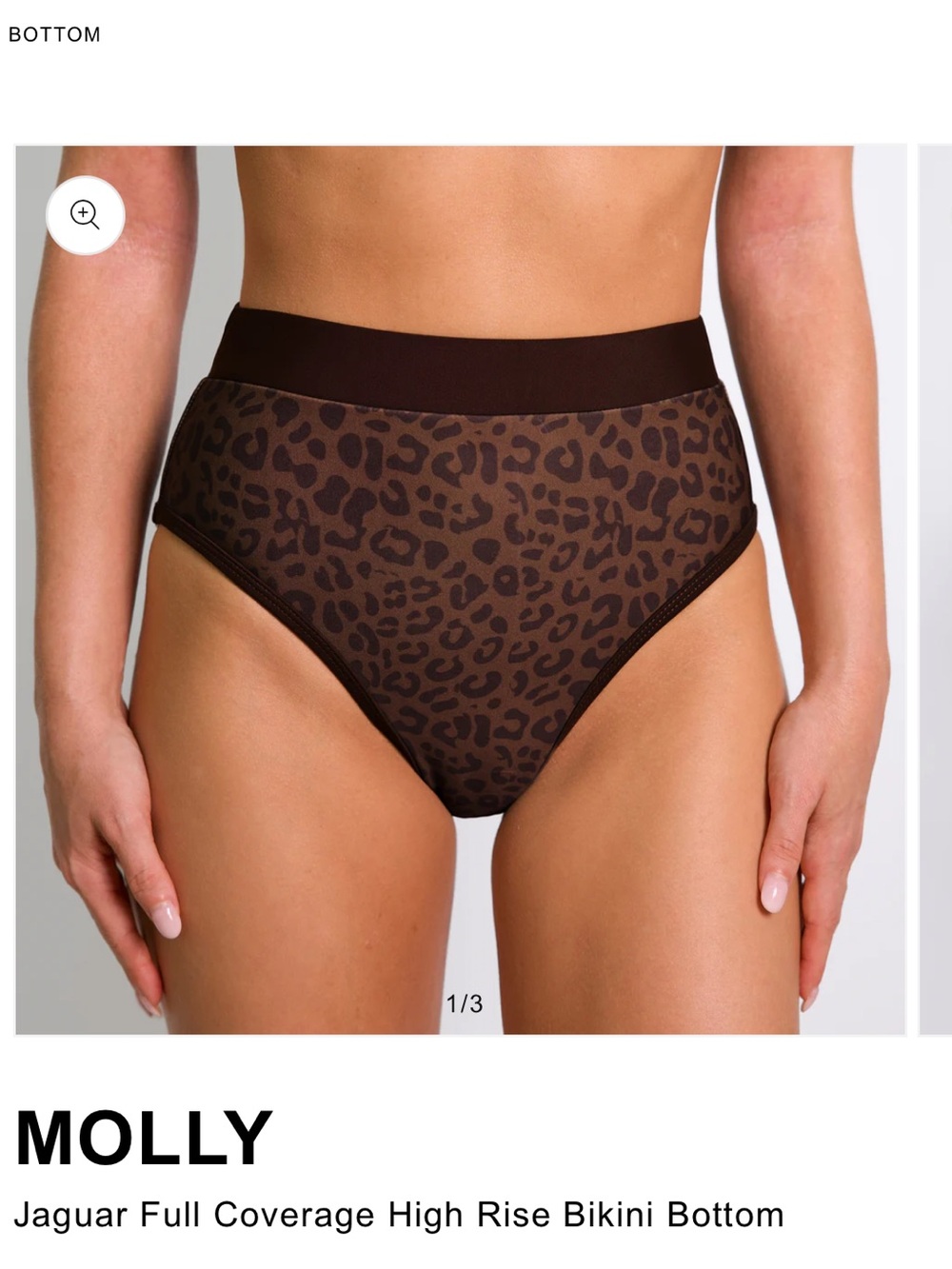 93 play street High-Rise Bikini Bottom - Brown Leopard Large